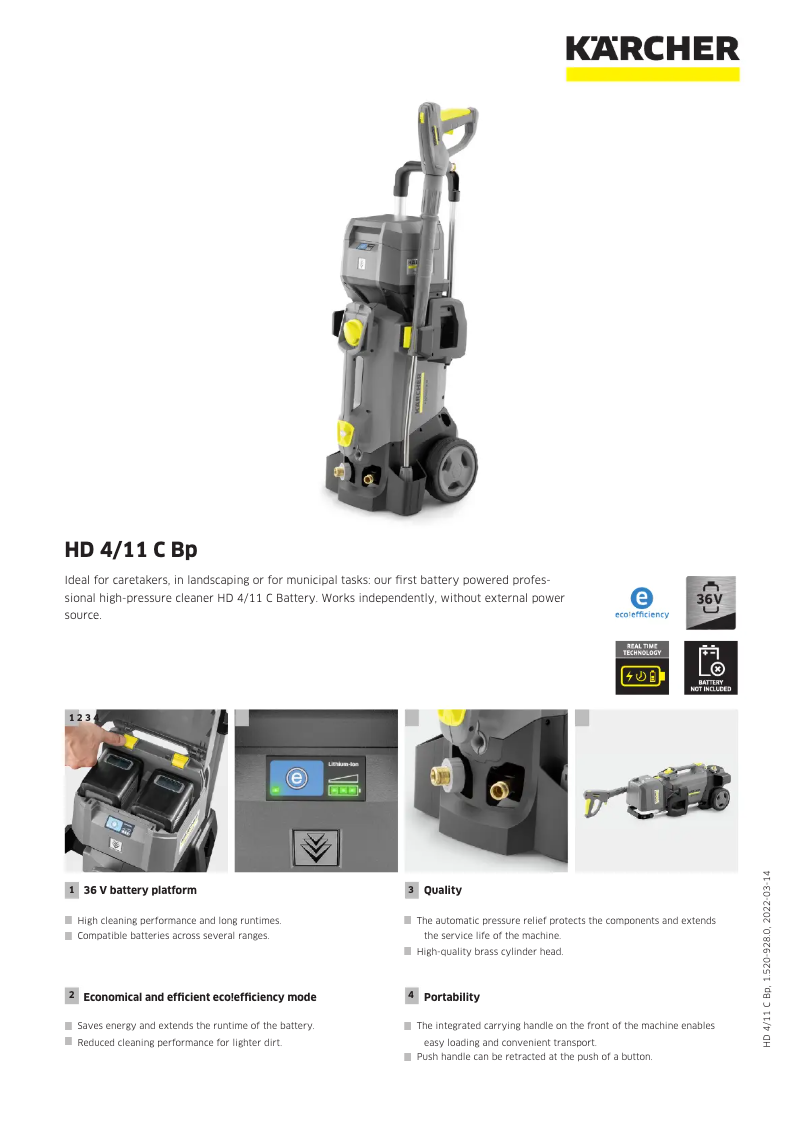 Image de la première page du manuel de l'appareil HD 4/11 C Bp