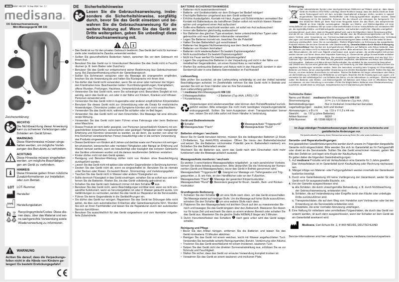 Imagen de la primera página del manual del dispositivo HM 330