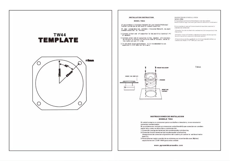 Page n°1 - Manuel utilisateur Pyramid TW44
