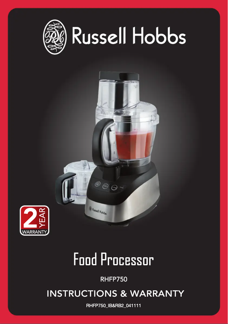 Page 1 de la notice Manuel utilisateur Russell Hobbs Multi Processor RHFP750