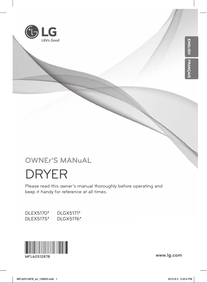 Page n°1 - Manuel utilisateur LG DLGX5171V