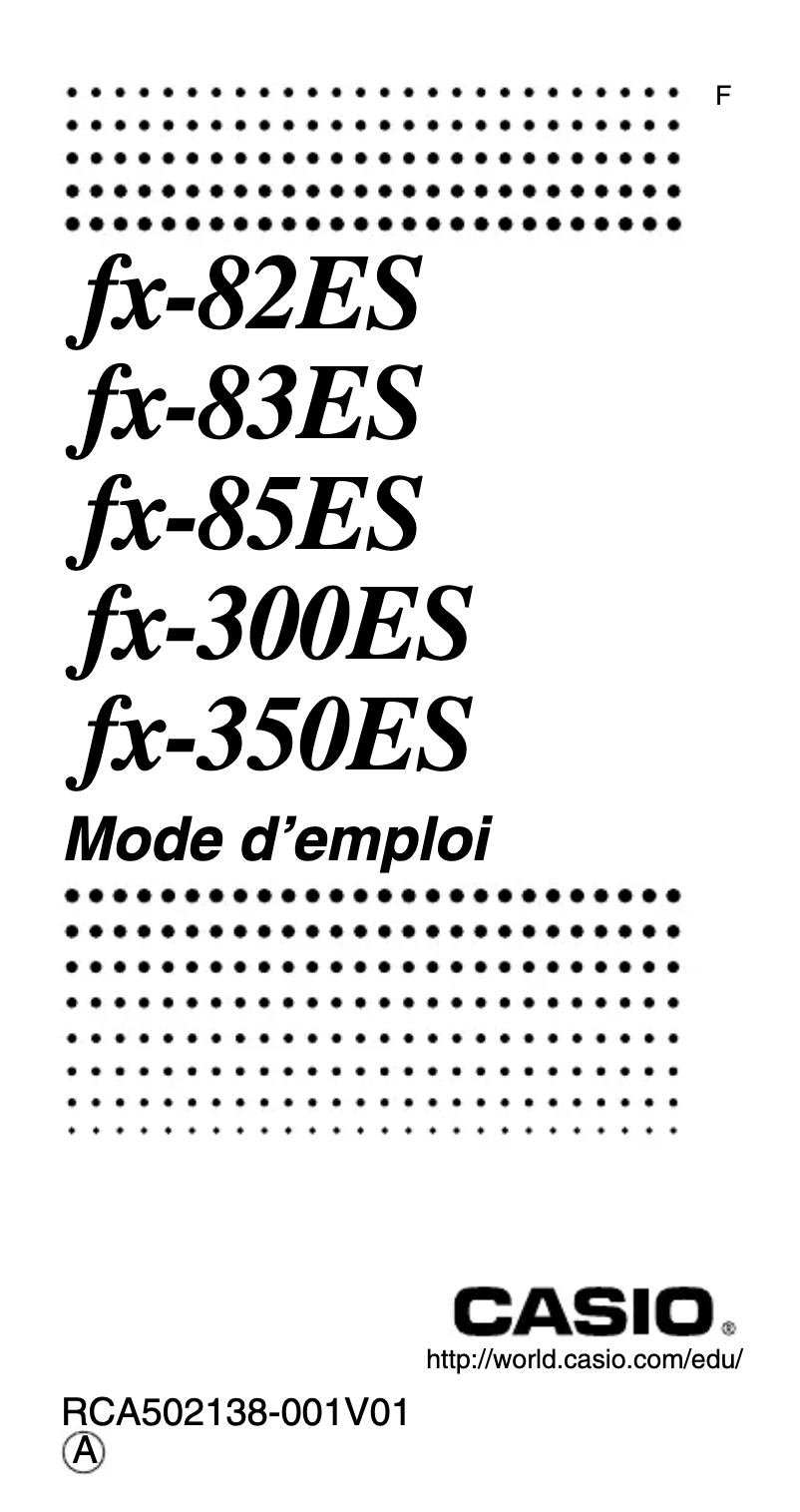 Image de la première page du manuel de l'appareil FX-83ES