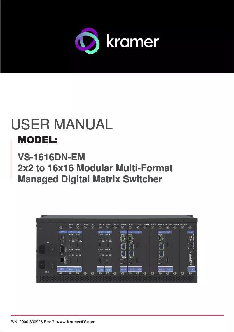 Image de la première page du manuel de l'appareil VS-1616DN-EM