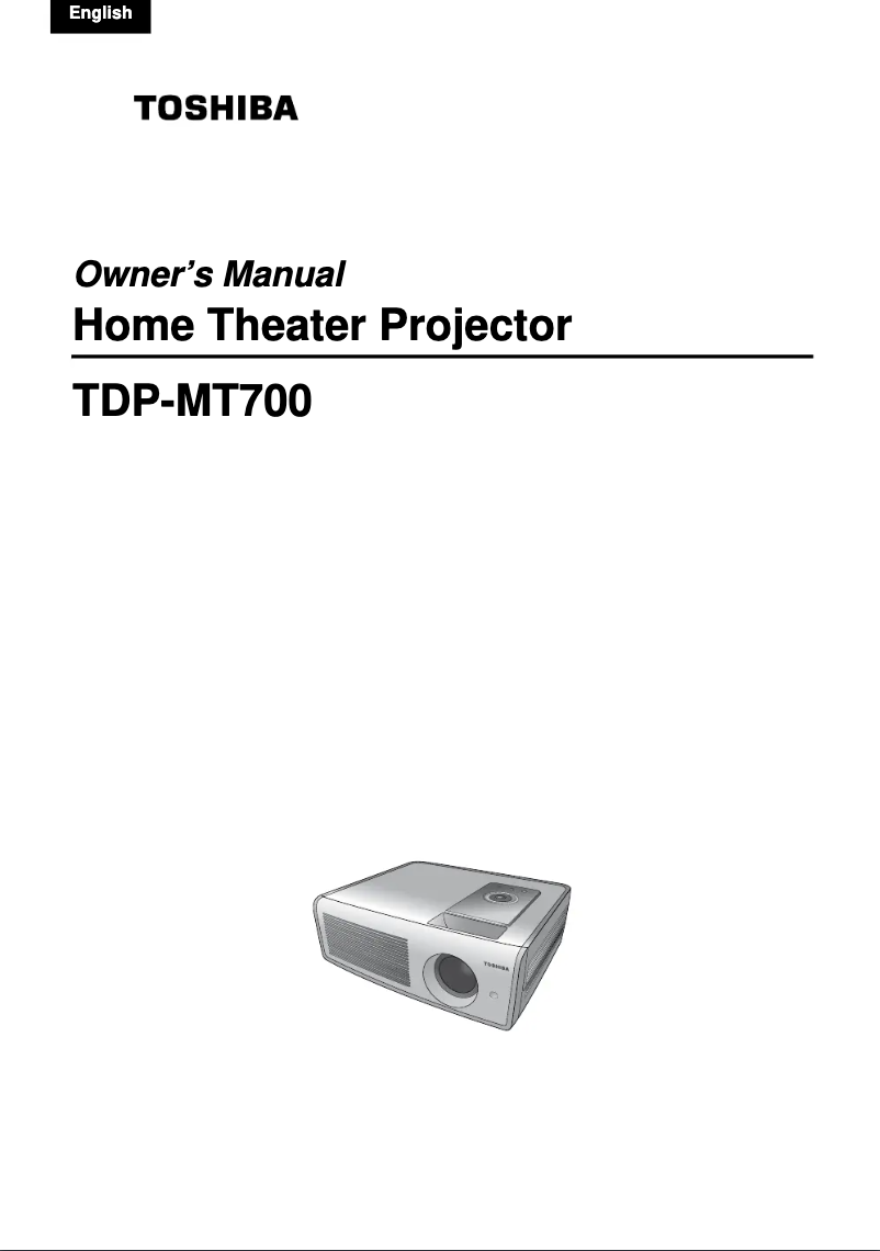 Page n°1 - Manuel utilisateur Toshiba TDP-MT700