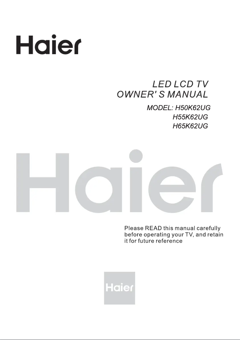 Page 1 de la notice Manuel utilisateur Haier H55K62UG