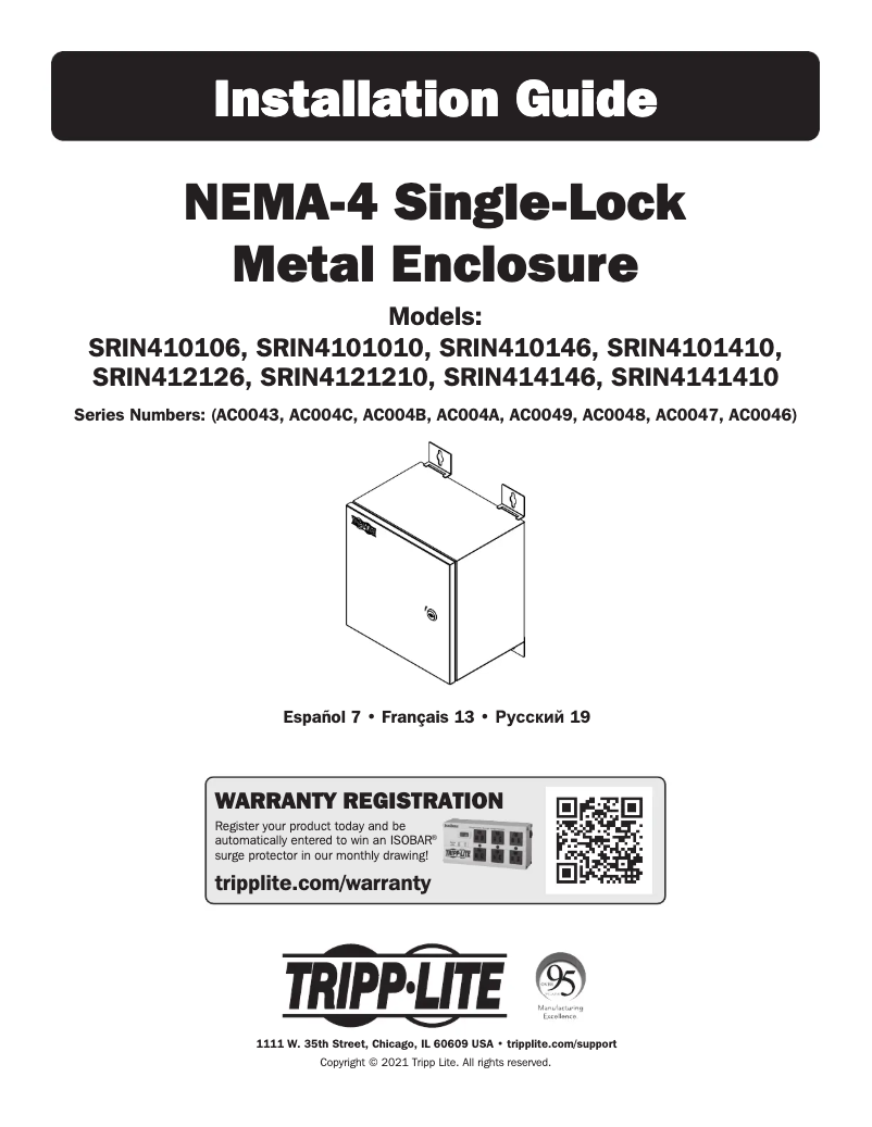 Page n°1 - Manuel utilisateur Tripp Lite SRIN414146