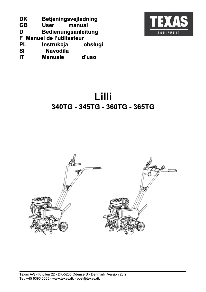 Page 1 de la notice Manuel utilisateur Texas Lilli 345TG
