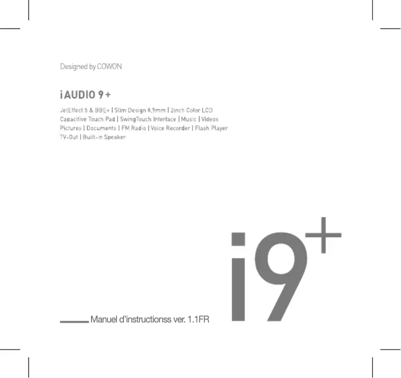 Image de la première page du manuel de l'appareil Plenue R