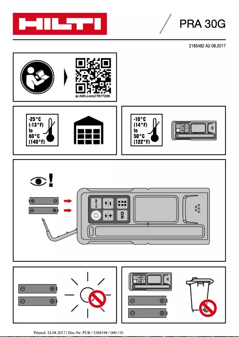 Imagen de la primera página del manual del dispositivo PRA 30G