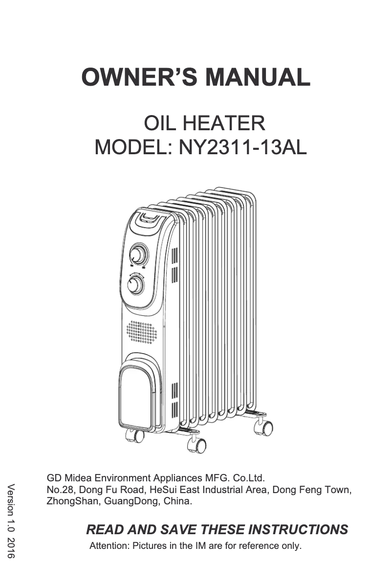 Page n°1 - Manuel utilisateur Midea NY2311-13AL
