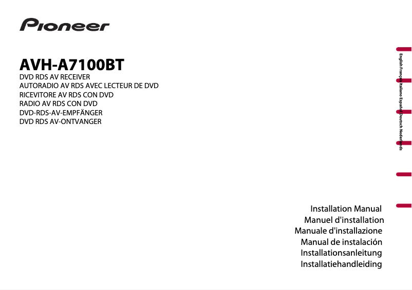 Page n°1 - Manuel utilisateur Pioneer AVH-A7100BT