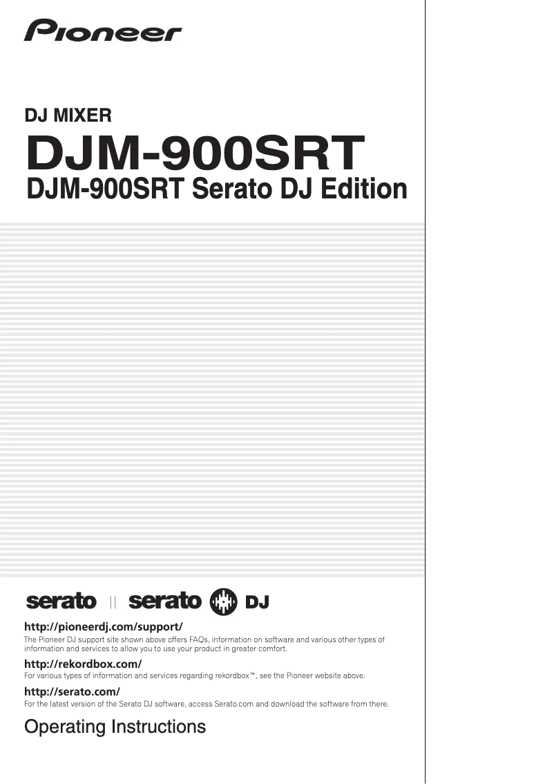 Image de la première page du manuel de l'appareil DJM-900SRT