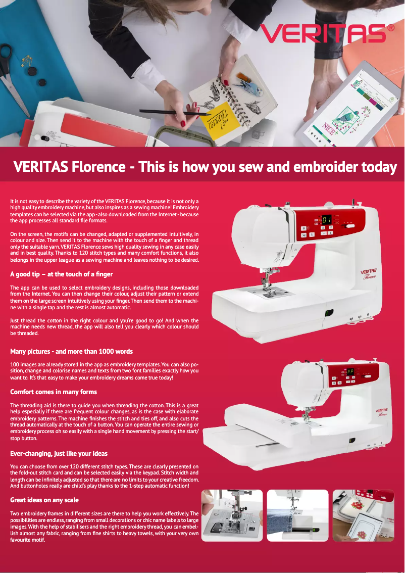 Page 1 de la notice Fiche technique Veritas Florence