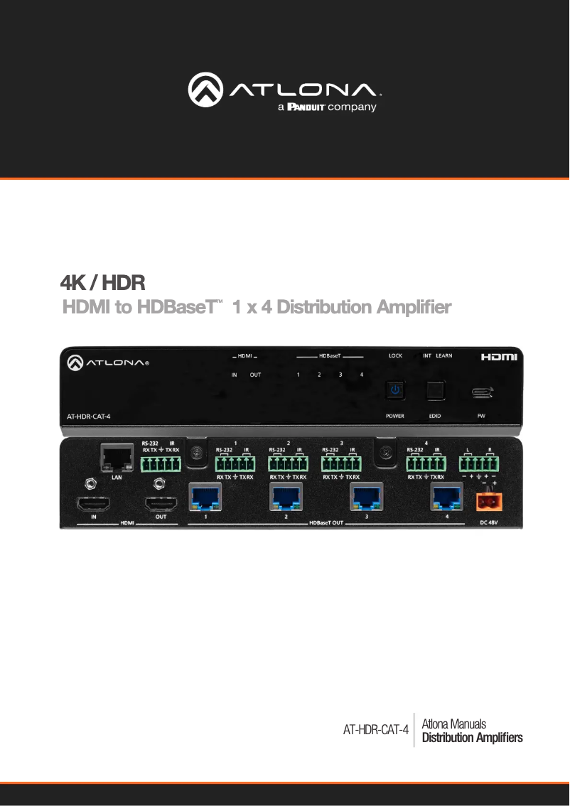 Page 1 de la notice Manuel utilisateur Atlona AT-HDR-CAT-4