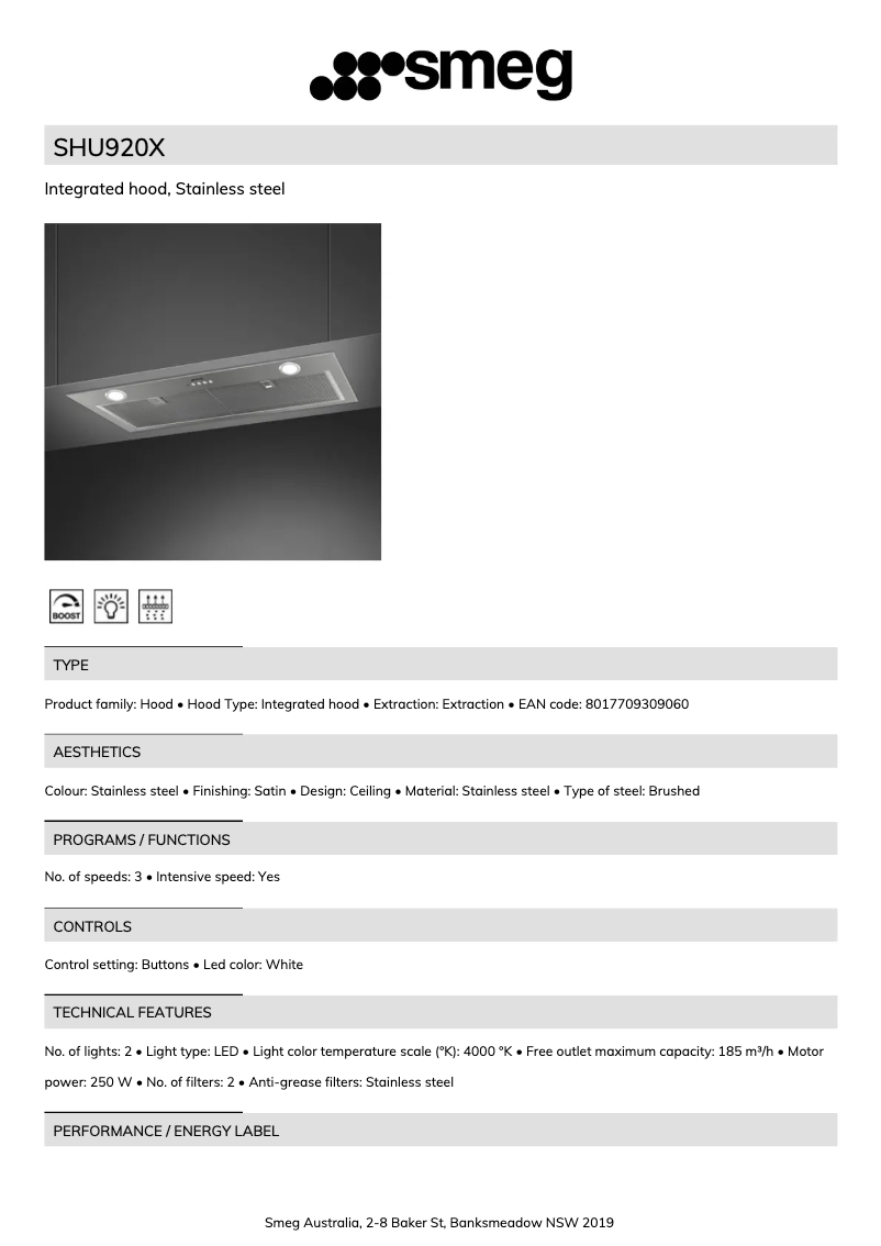 Page n°1 - Manuel utilisateur Smeg SHU920X