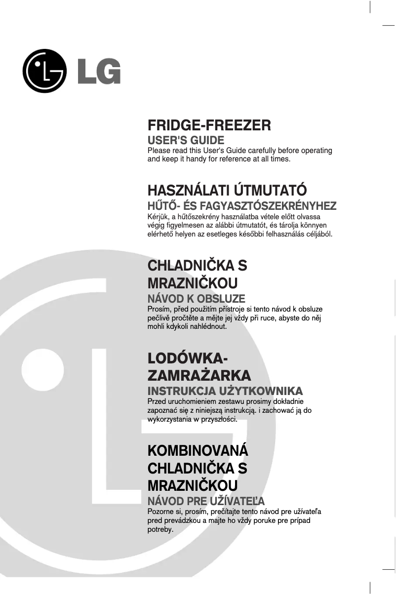 Image de la première page du manuel de l'appareil GR-F459BLQA