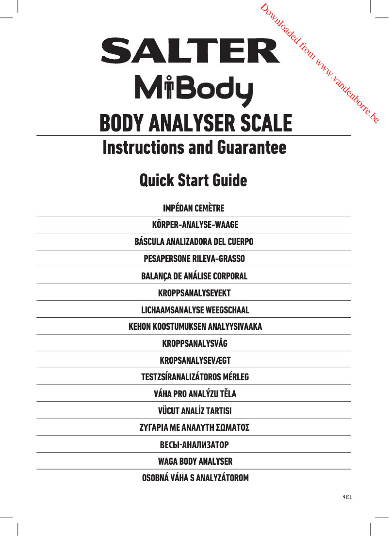 Page 1 de la notice Manuel utilisateur Salter 9154 BK3R