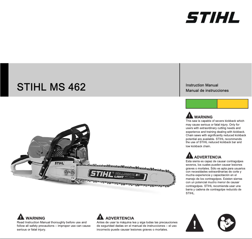 Page n°1 - Manuel utilisateur Stihl MS 462