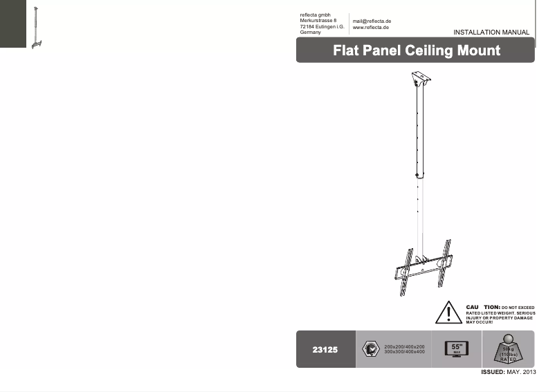 Page 1 de la notice Manuel utilisateur Reflecta 23125