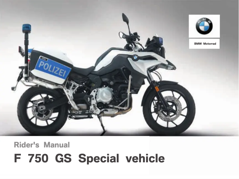 Page 1 de la notice Manuel utilisateur BMW F 750 GS Special Vehicle (2018)