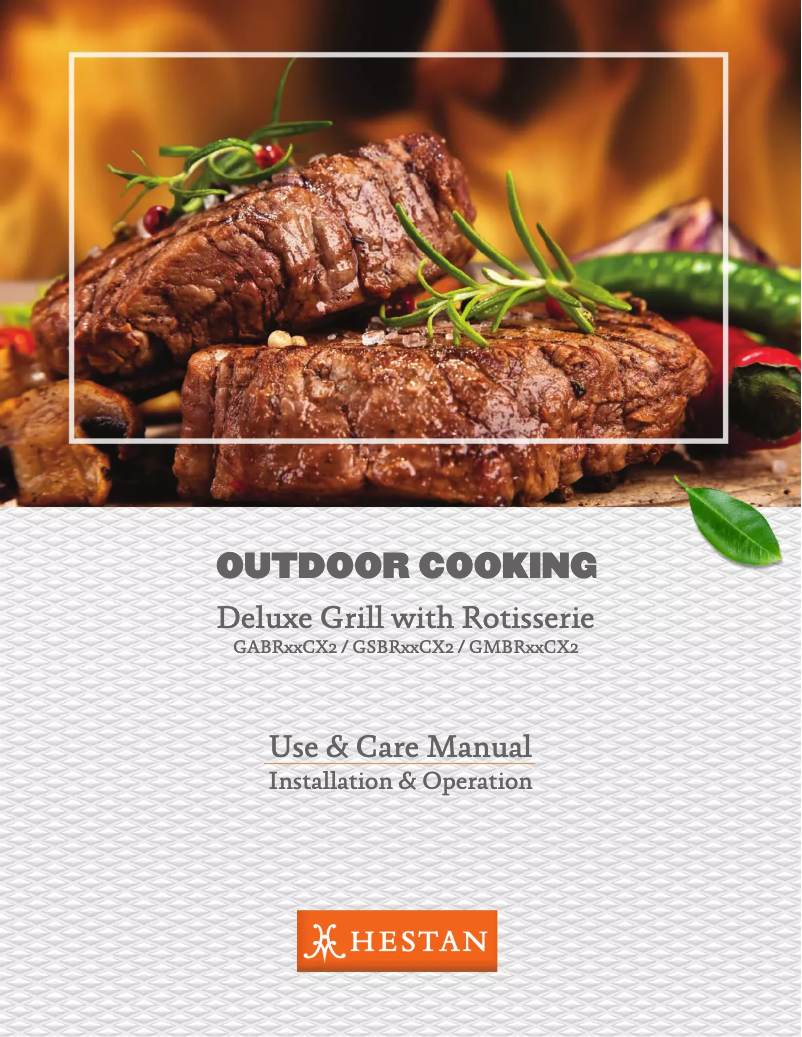 Page 1 de la notice Manuel utilisateur Hestan GABR42CX2-NG-GR