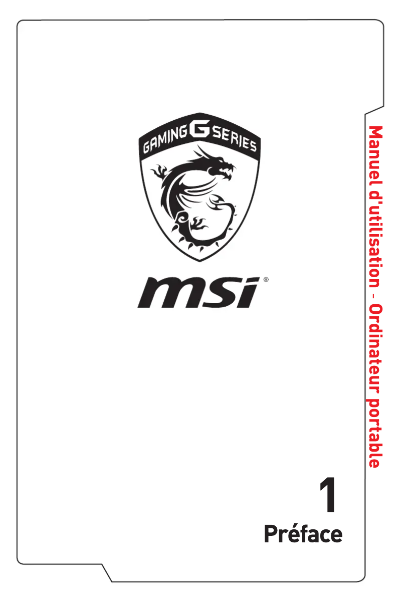 Page 1 de la notice Manuel utilisateur MSI Gaming GE72