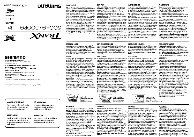 Image de la première page du manuel de l'appareil Tranx 500PG