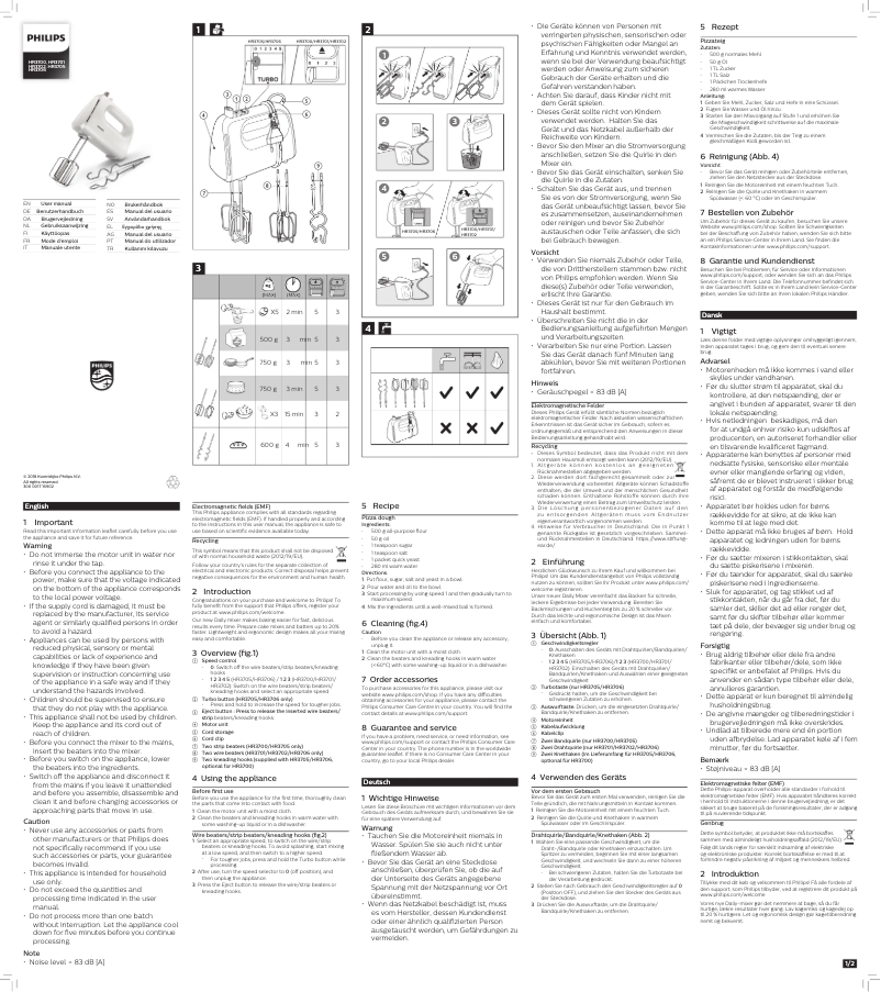 Image de la première page du manuel de l'appareil Daily Collection HR3704