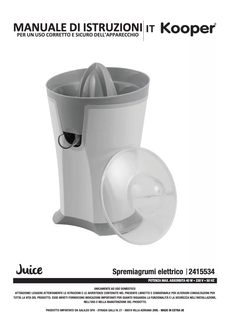 Page n°1 - Manuel utilisateur Kooper 2415534