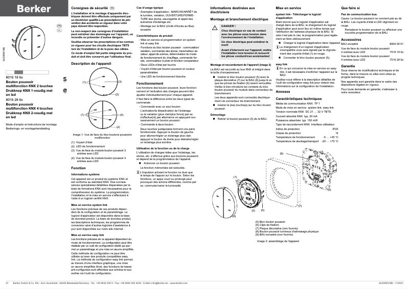 Page 1 de la notice Manuel utilisateur Hager 80162865