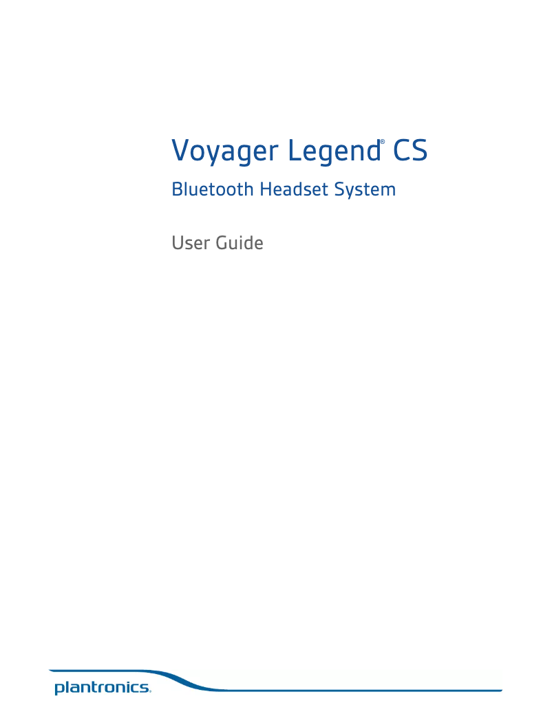 Image de la première page du manuel de l'appareil Voyager Legend CS