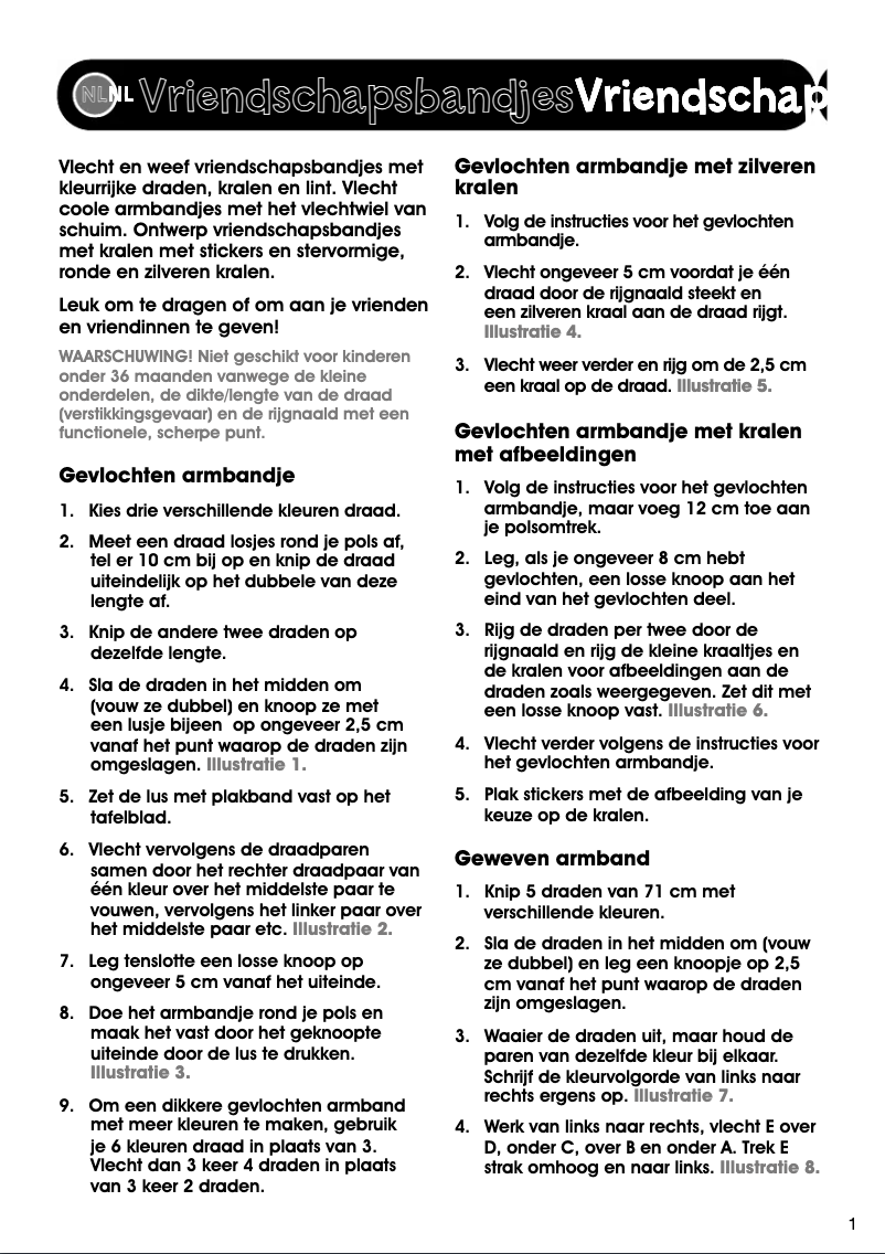 Image de la première page du manuel de l'appareil Friendship Bracelets