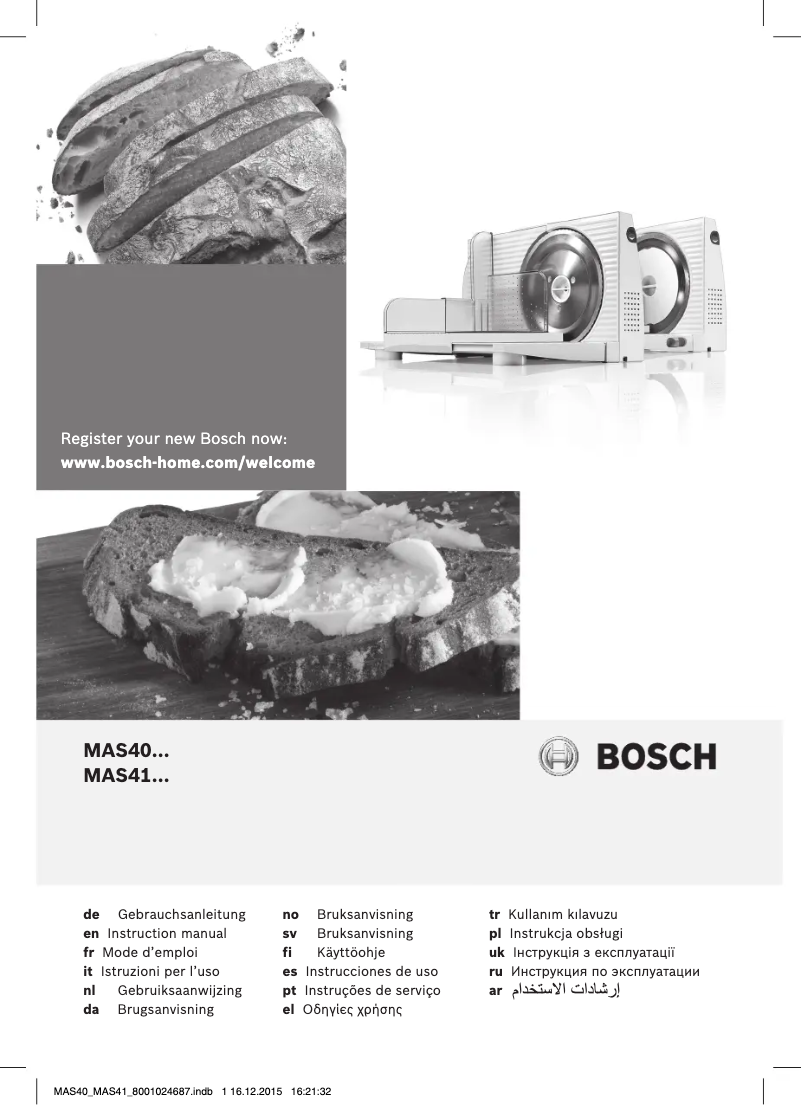 Página 1 del manual Manual de usuario Bosch MAS4000W