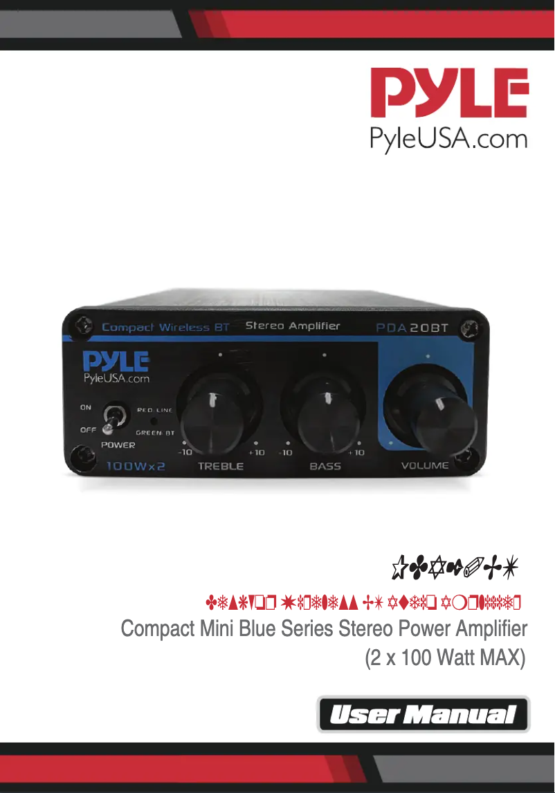 Page 1 de la notice Manuel utilisateur Pyle PDA20BT