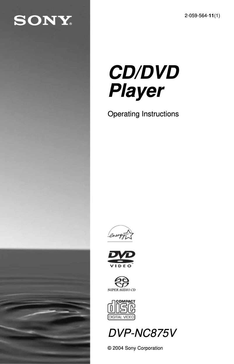 Page n°1 - Manuel utilisateur Sony DVP-NC875V