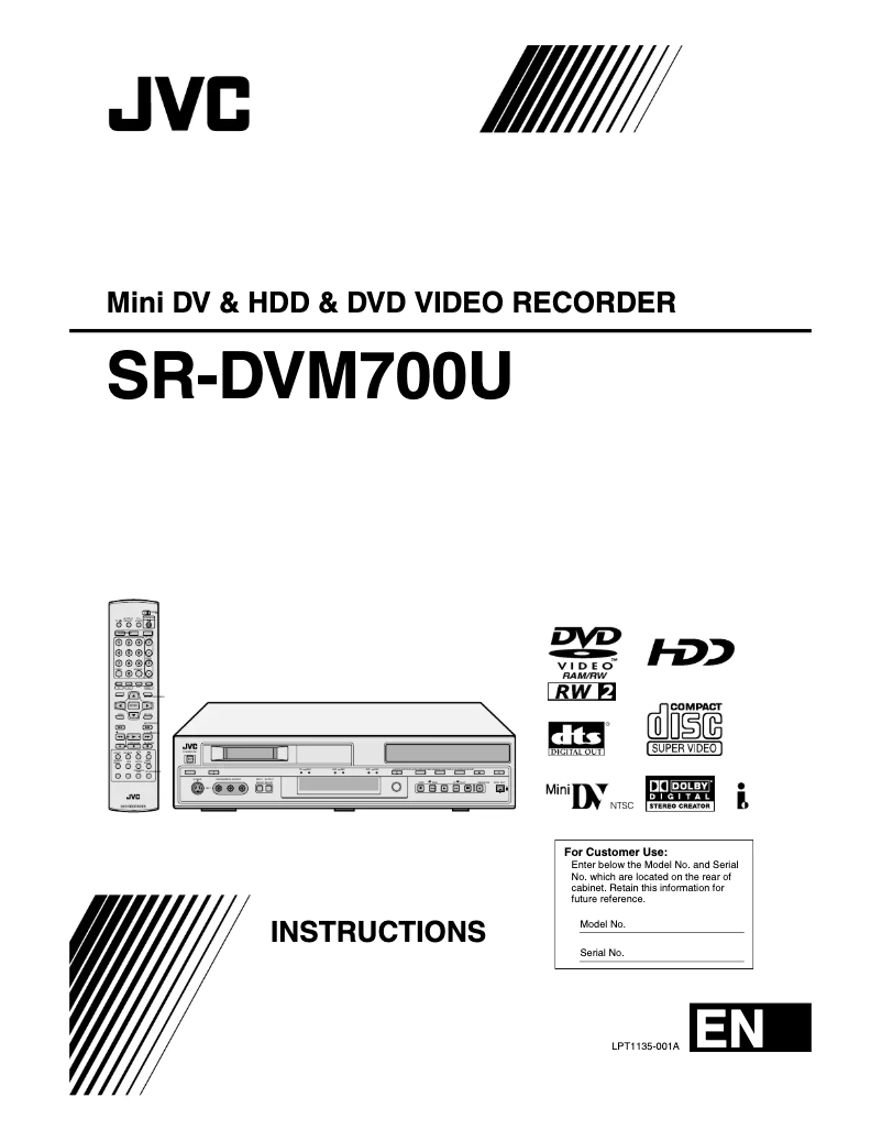 Image de la première page du manuel de l'appareil SR-DVM700