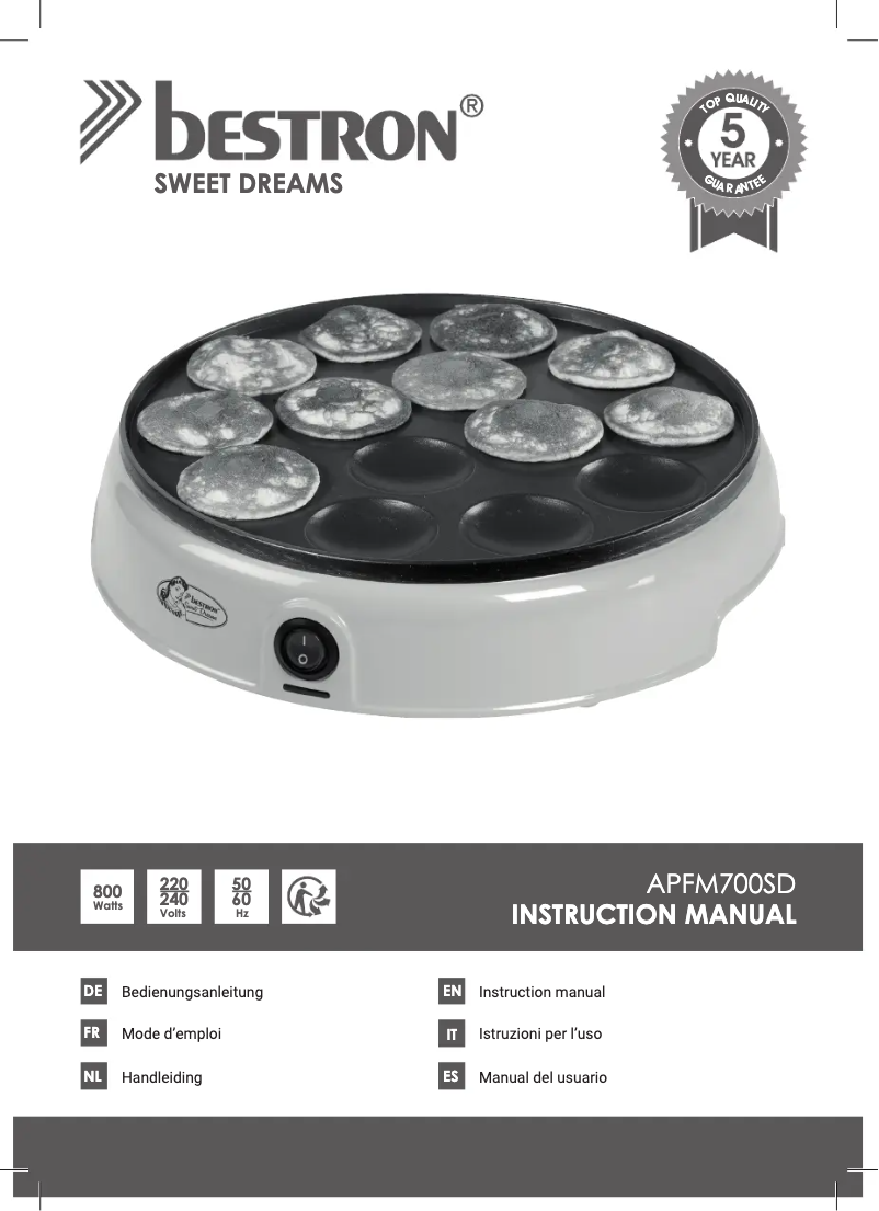 Page 1 de la notice Manuel utilisateur Bestron APFM700SD