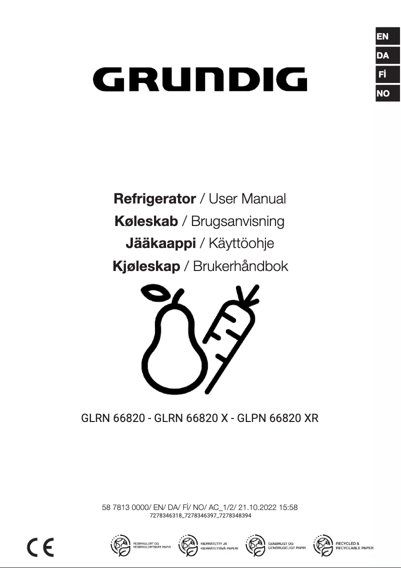 Page n°1 - Manuel utilisateur Grundig GLPN 66820 XR