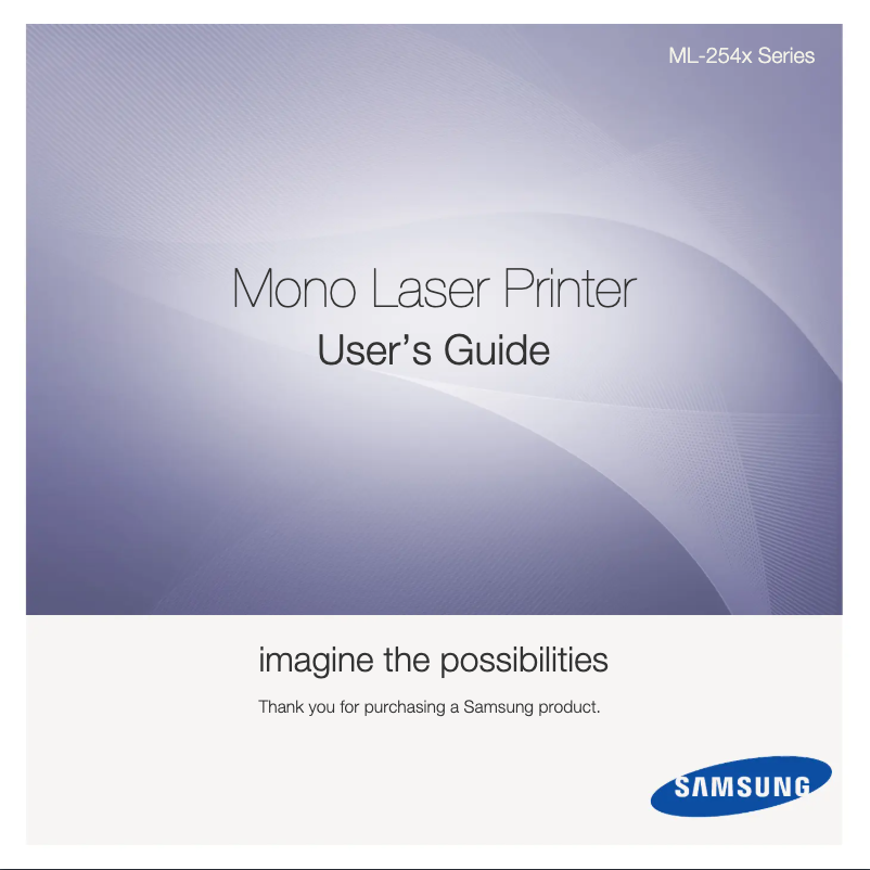 Page n°1 - Manuel utilisateur Samsung ML-2540