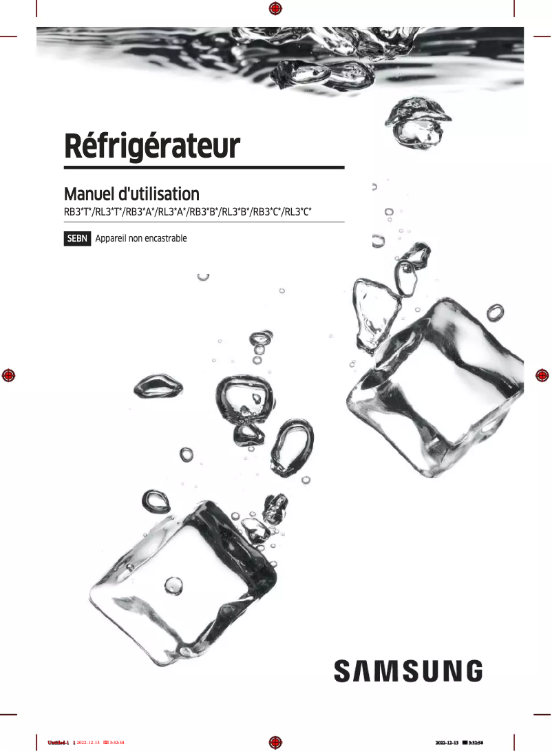 Page 1 de la notice Manuel utilisateur Samsung RB34C605CS9