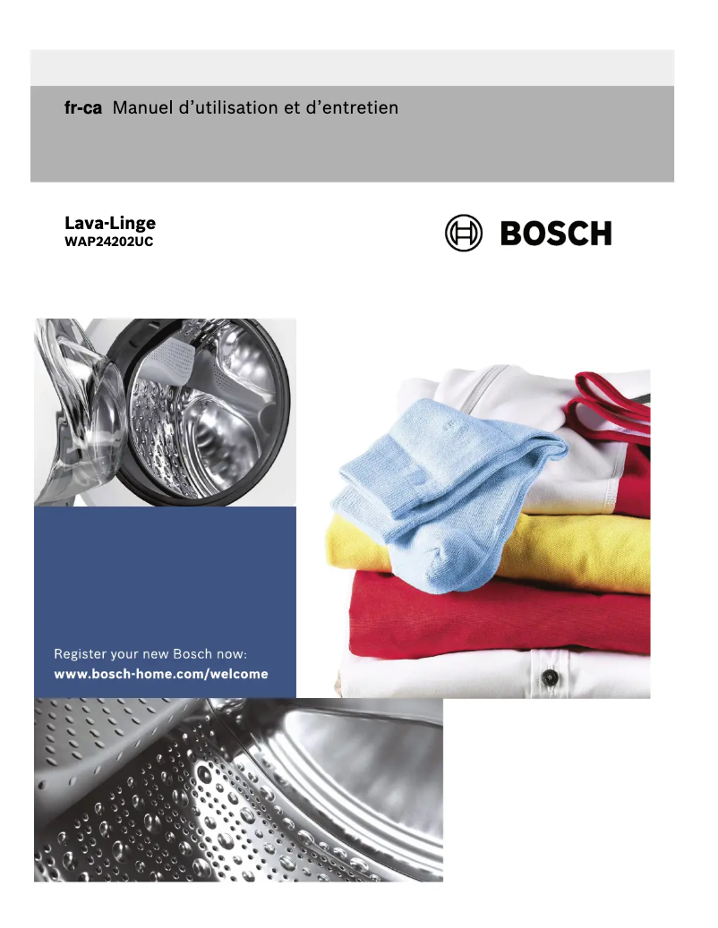 Page 1 de la notice Manuel utilisateur Bosch WAP24202UC