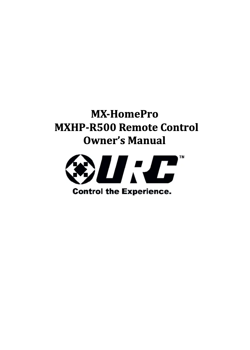 Image de la première page du manuel de l'appareil MX-HomePro MXHP-R500