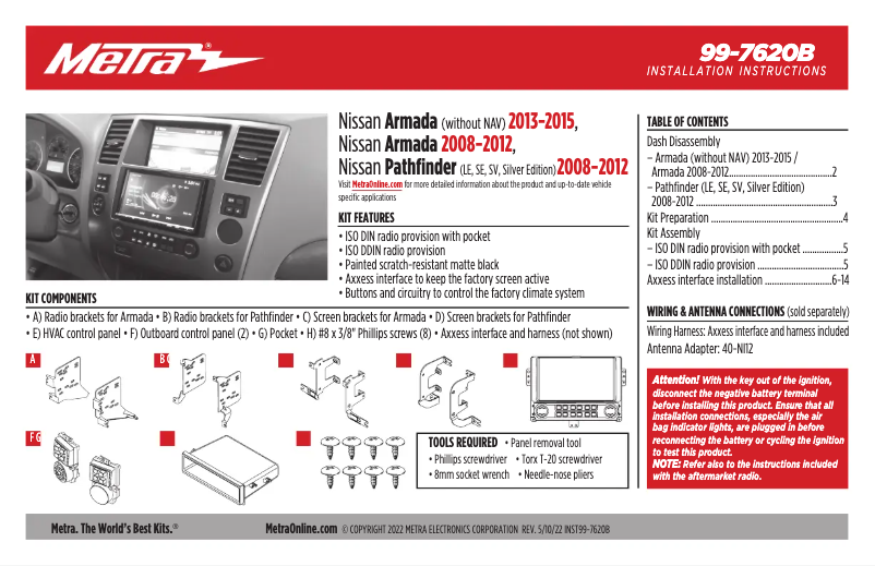 Image de la première page du manuel de l'appareil 99-7620B