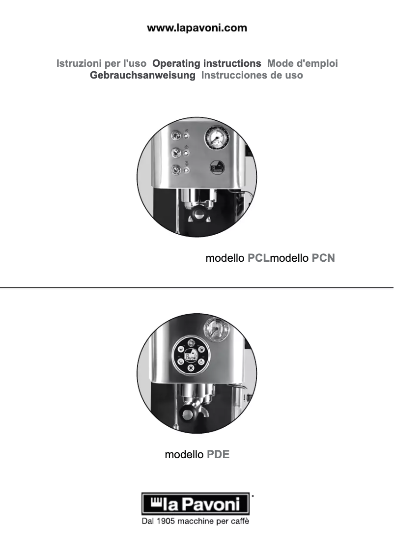 Page 1 de la notice Manuel utilisateur la Pavoni Puccino PCL