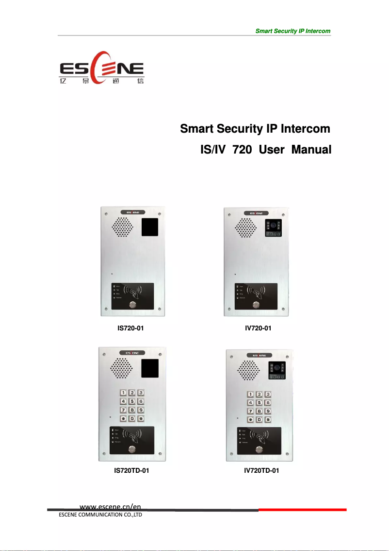 Page n°1 - Manuel utilisateur Escene IS720R-01