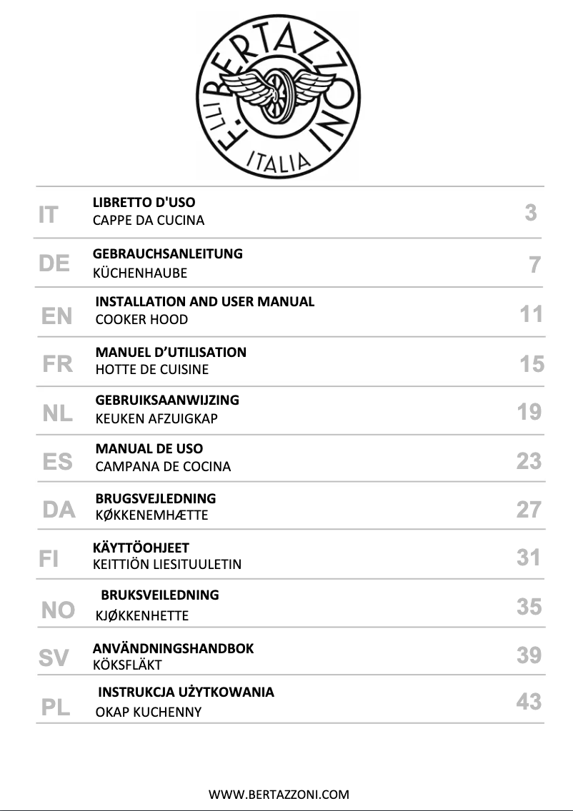 Page 1 de la notice Manuel utilisateur Bertazzoni KT100P1XV