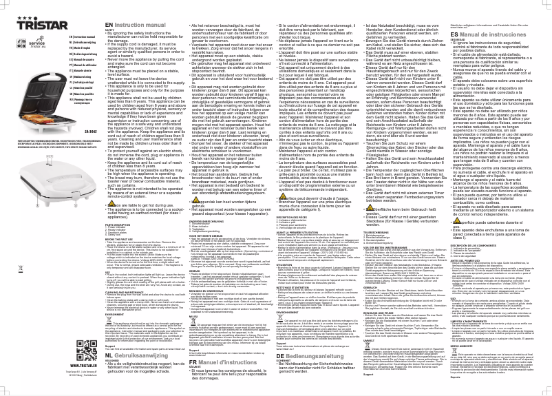 Page 1 de la notice Manuel utilisateur TriStar SA-3065
