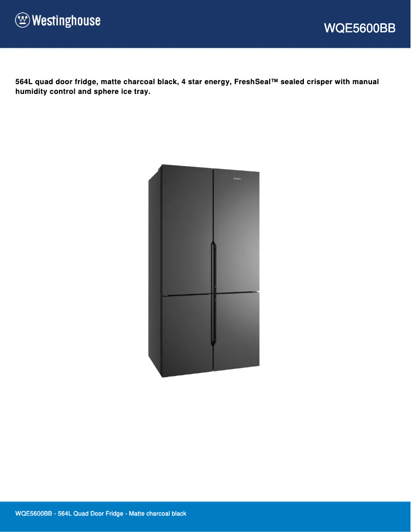 Image de la première page du manuel de l'appareil WQE5600