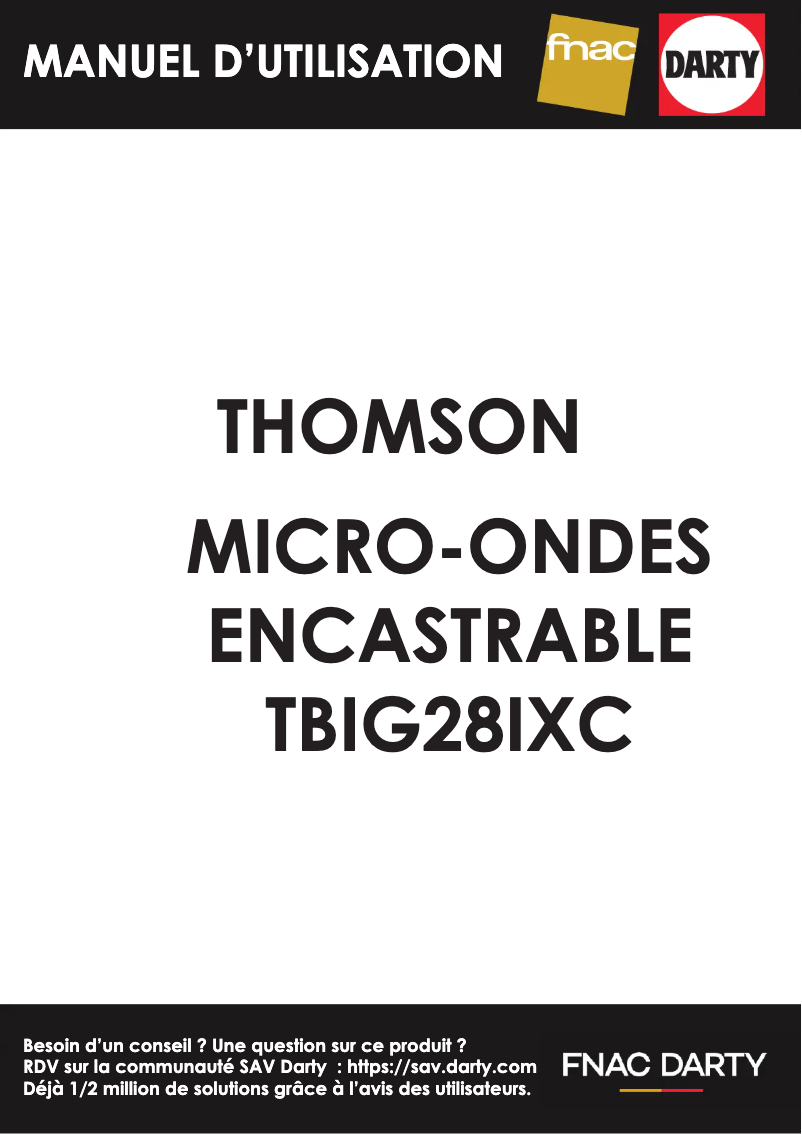 Page 1 de la notice Manuel utilisateur Thomson TBIG28IXC