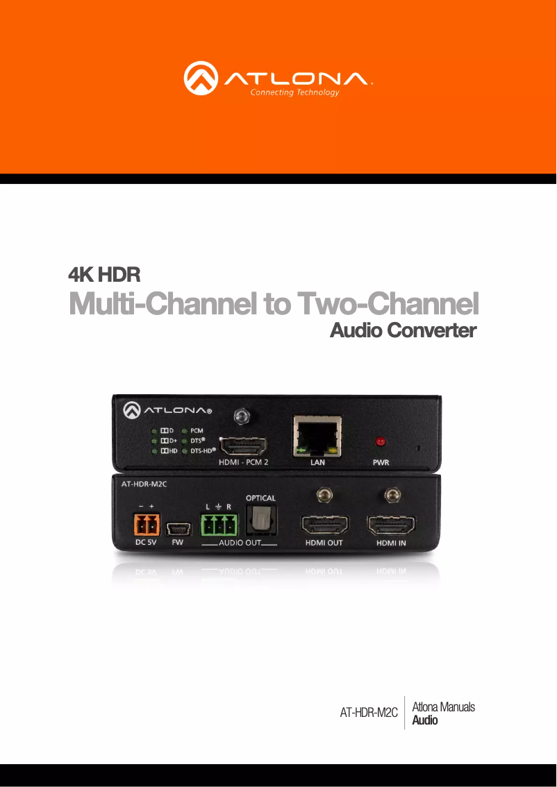 Page 1 de la notice Manuel utilisateur Atlona AT-HDR-M2C